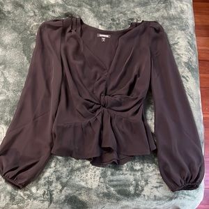 Express peplum twist front blouse